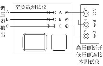 三相變壓器空載試驗(yàn)接線圖